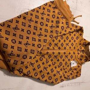 Designer Monogram Zip-Up Sweater